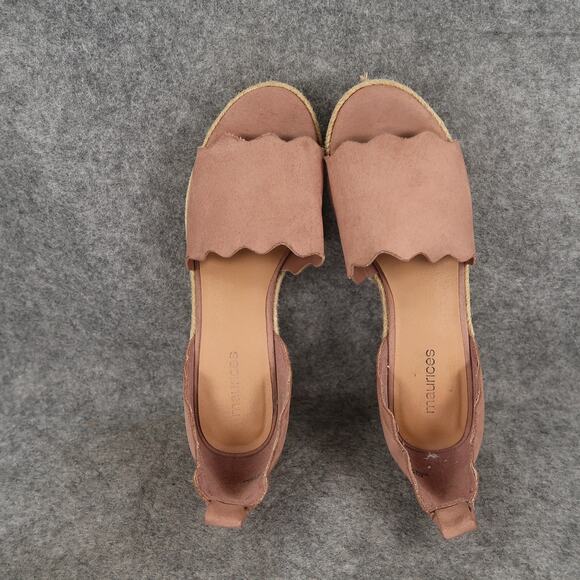Maurices Shoes Womens 7 Espadrille Sandals Platform Wedge Hayley Scallop Edges - Picture 7 of 12